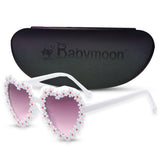 Babymoon Kids Heart Shaped Summer Sunglasses Goggles For Girls & Boys White