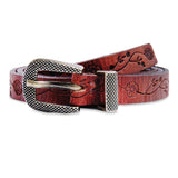 Trysco, Girls & Women Two Tone Genuine Leather Hand Crafted Waist Belt For Jeans (Width 13Mm / Waist32 / Size L/ColourTan)