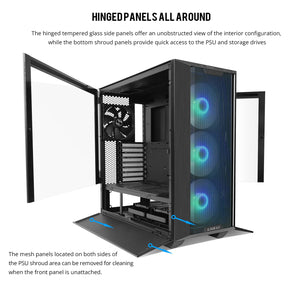 Lian Li Lancool Iii E-Atx Pc Case, Spacious Rgb Gaming Computer Case With Hinged Tempered Glass Doors, Fine Mesh Panels, 4X140Mm