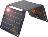 FlexSolar 15W USB Solar Panel Small Portable Foldable Solar Charger (5V/3A Max), Mobile Solar Panels Compatible with Cell Phone 