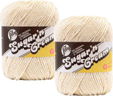Bulk Buy: Lily Sugar n Cream 100% Cotton Yarn (2Packs) ~ 4 oz. Super Size Skeins (Ecru SS #18004)