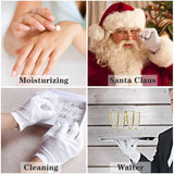 100% Cotton Gloves, 6 Pairs White Cotton Gloves For Women Dry Hands Eczema Serving - Archival Coin Jewelry Inspection Gloves (6