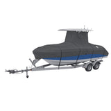 Classic Accessories Stormpro Dark Grey Heavy-Duty T-Top Boat Cover, Fits Boats 17 Foot - 19 Foot L X 102 Inch W, Marine Grade Fa