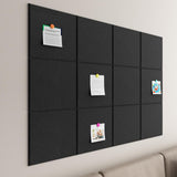 Baysola Large Cork Boards for Walls - 48 x 36 Self Adhesive Felt Wall Tiles, Ideal for Office Black Bulletin Board, Easy to Inst