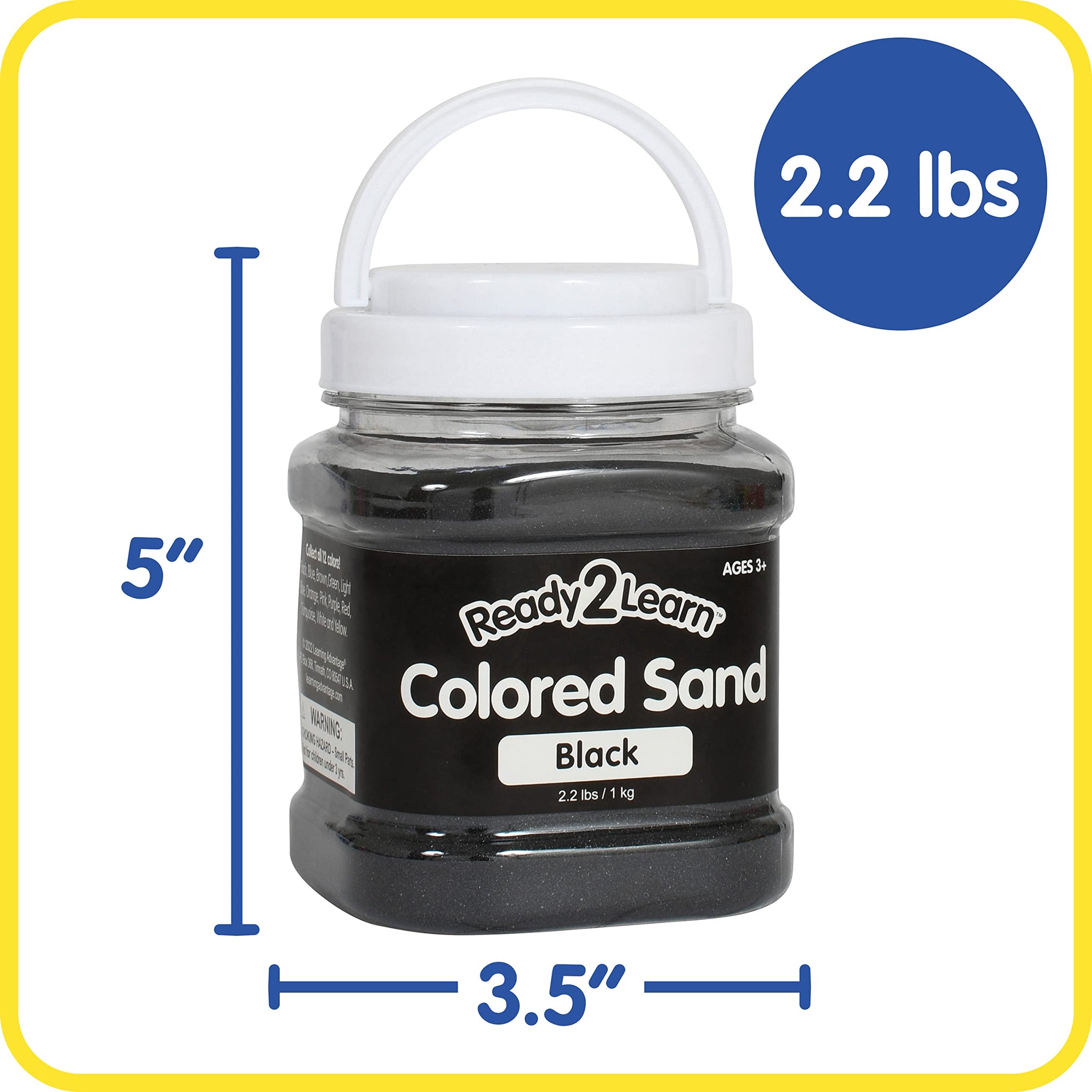 READY 2 LEARN Colored Sand - Black - 2.2 lbs - Play Sand for Kids - Perfect for Wedding Unity Ceremonies, Crafts, Sensory Bins a