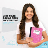 Composition Notebooks Wide Ruled Paper, Colored Marble Composition Notebook Covers, 100 Sheets (200 pages) Composition Books, Wi