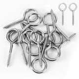 AUGSUN Eye Hooks, 12Pack 2.5 Inch Eye Hooks Heavy Duty 304 Stainless Steel Eye Screw,Screw Eyes Metal Screw Hooks Ring Screws Fa
