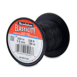 Beadalon Elasticity Stretch Cord, 0.5 mm / .020 in, Black, 100 m / 328 ft