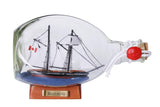 Hampton Nautical Bluenose Sailboat in A Glass Bottle, 7 Red, Black