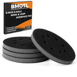 BMOTL 5-Inch 8-Hole Premium Interface Pad:4 Pack Hook & Loop Foam Sanding Discs Backing Pads Replacement for Random Orbital Sand