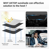 UKTOP for Ford Bronco Windshield Sun Shade for Bronco 2021-2023 2024 (Not for Bronco Sport)- 4 Layers Window Shades 4 Door 2 Doo