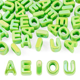 Cheriswelry 50Pcs Acrylic Letter Beads Vowel Alphabet Loose Spacer Bead Large Hole European Slide Bracelet Bead 20.5x8mm for DIY