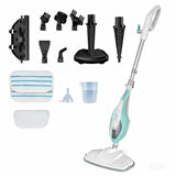 OLIXIS 10-in-1 Steam Mop, 1550W Detachable Handheld Steam Cleaner for Floor Cleaning, 16.4FT Cord, 2 Washable Pads, Multi-Purpos