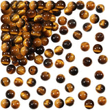 TOAOB 100pcs 8mm Natural Yellow Tiger Eye Beads Gemstone Round Spacer Loose Stone Beads for DIY Crafts Decoration