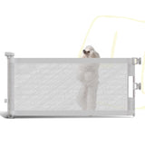 15.7 H Mesh Short Dog Gate, Extends Up to 59 W Retractable Pet Gate with Drill Installation, Small Dog Gate for Stairs, Easy Ste