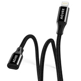 AGVEE 3.3ft Lightning Extension Cable, Braided Female to Male Extender Full Function Cord Compatible with iPhone Pad, Data Sync 