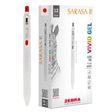 Zebra Pen, SARASA R Gel Pens, Red Ink, 0.4mm Fine Point, Vivid Ink to Create Deep, Saturated Color and Smooth Gel Lines, Quick-D