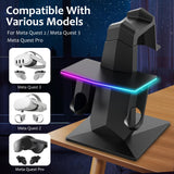 Bioherm Charging Dock Compatible with Meta Quest 2/ Quest 3/Quest 3S/Quest Pro?RGB Charging Vertical Stand?Accessories with Brig