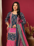 Anni Designer Women'S Rayon Viscose Printed Straight Kurta With Pant & Dupatta (Sula Multi-Vks03_Xxl_Multicolor_Xx-Large),Multicolour,2XL,,,