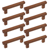 Semetall 8Pcs Walnut Wood Drawer Pulls,3.78 Hole Center Cabinet Pulls,Wooden Handles for Dresser Drawers,Cabinets,Kitchen,Wardro