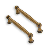 ZAUYX Solid Heavy Duty 10 Pack 3-3/4 Inch Hole Center Vintage Antique Brass Cabinet Pulls Kitchen Aged Cabinet Hardware Kitchen 
