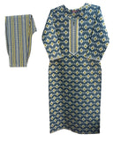 Anni Designer Women'S Cotton Blend Straight Printed Kurta With Pant Set (Tbh Blue-Nw_5Xl_Blue_Xxxxx-Large),Blue,5XL