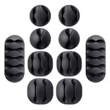 Popshy Wire Clips Cable Protector Gim 10 Pack Cable Clips Desktop Cord Organizer, Multipurpose Reusable Silicone Adhesive Cord