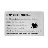 Richesele Mom Gifts from Daughter/Son - Laser Engraved I Love You Mom Wallet Card - Heartfelt Christmas, Mothers Day Gifts to Mo