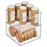 mDesign Deep Plastic Stackable Kitchen Storage Organizer Container Bin for Pantry, Cabinet, Cupboard, Shelves, Fridge, or Freeze