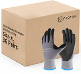 NEOTRIL Safety Work Gloves MicroFoam Nitrile Coated-36 Pairs, Seamless Knit Nylon Bulk Pack Working Gloves with Grip for Men Wom
