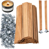 MadMedic Thick Candle Wood Wicks 0.75 x 5.12 inch Wooden Candle Wicks for Candle Making - 100PCS Natural Candle Wick Smokeless C