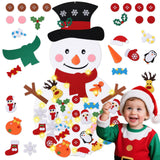 PEACELOVER DIY Felt Christmas Snowman Game Set for Kids, Wall Hanging Snowman Kit Xmas Gifts for Christmas Decorations with 36 D
