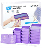ARTDOT 30-Piece Stackable Tray Set Diamond Art Kits for Adults, Interlocking Diamond Painting Accessories and Tools(Purple)