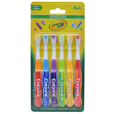 Brush Buddies Crayola Kids Toothbrush, Toddler Toothbrush, Children's Toothbrush, Soft Bristle Toothbrush for Kids, 6PK