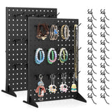 Acfunique 2 Pack Peg Board Display Stand for Vendors with 24 Hooks Metal Tabletop Pegboard Display Stand for Craft Shows 17 X 13