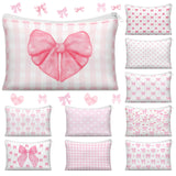 Reginary 10 Pcs Coquette Pink Bow Cosmetic Bag for Woman Wedding Mother's Day Nurses Day Pink Aesthetic Makeup Bag Lovely Heart 