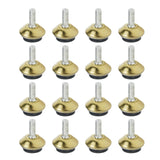 WDONAY M6 Adjustable Furniture Feet 16Pcs Swivel Furniture Leg Levelers Table Chair Leveling Feet, Angle Height Adjustable, Gold