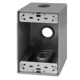ENERLITES Weatherproof Outlet Box with Three 3/4-in Threaded Outlets, Outdoor Electrical Box, 3 Holes 0.75Each, 1-Gang, 4.57