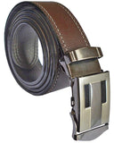 Sunshopping MenS Brown Synthetic Leather Auto Lock Buckle Belt(DfgAaa001) (Brown, Free Size)