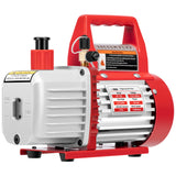 VIVOHOME 110V 1/4 HP 3.5 CFM Single Stage Rotary Vane Air Vacuum Pump with Oil Bottle, Red