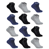 Xjarvis Ankle Length Half Terry Sports Socks Men & Women Made With Durable Breathable Cotton Multicolor Towel Socks Ideal For Gym Regular Casual Wear & Running Odor Pack Of 12,Black, Dark Grey, Gr,,B0DBQG1VSD