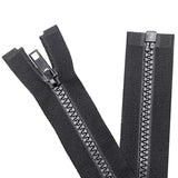 Sawoake 2PCS #5 9 Inch Separating Jacket Zippers for Sewing Coats Jacket Zipper Black Molded Plastic Zippers Bulk Tailor DIY Sew