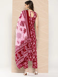Gosriki Women'S Rayon Blend Straight Printed Kurta With Pant & Dupatta (Ball-Pink-Gs_L_Pink_Large),Pink,,B0CJY47K48