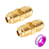 Breezliy 38 Inch Male Flare X 38 Inch Male Flare Connector Gas Adapter Union Brasstube Coupler Pipe Flare Fitting (2Pcs) -Like New