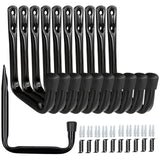 Dreecy J Utility Hooks for Hanging Heavy Duty Garage Storage Utility Hooks, Utility Hook for Garage Wall,Color Black, 10 Pack Me