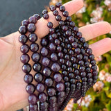 Adabele 36pcs Natural Dark Red Jade Healing Gemstone 10mm Faceted Round Loose Beads Gem Stone Spacer for Craft Jewelry Making GH