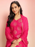 Anni Designer Women'S Rayon Blend Printed Straight Kurta With Pant & Dupatta (Jubal Pink_M_Pink_Medium),Pink,M,,,