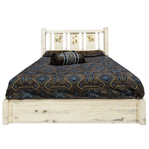 Montana Log Collection Wood Homestead Platform Bed With Storage Mwhcsbpfvlzpine