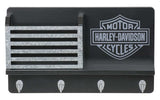 HarleyDavidson Bar & Shield Key Rack, Four Hooks & Metal Accents Black
