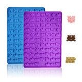 2 PCS Gummy Bear Candy Molds Silicone, 152 Cavity Bear Shape Mini Silicone Gummy Molds for Chocolate, Candy, Biscuits, Cookie, J